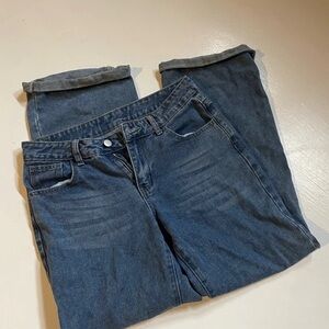 SHEIN Classic Blue Straight Leg Jeans